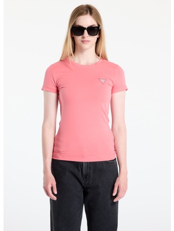 μπλουζάκι guess ss cn mini triangle tee pink m σε προσφορά