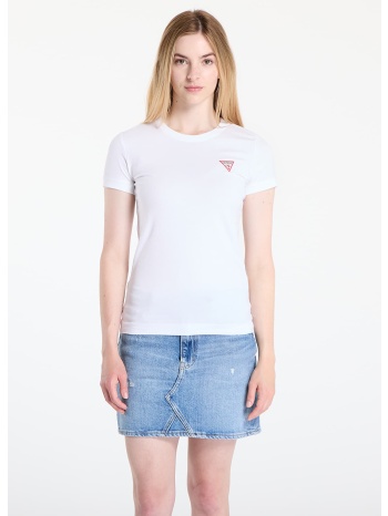 μπλουζάκι guess ss cn mini triangle white s σε προσφορά