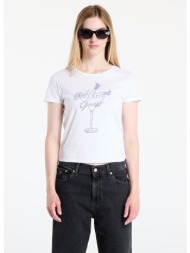 μπλουζάκι guess ss tini boots bling baby tee white xs