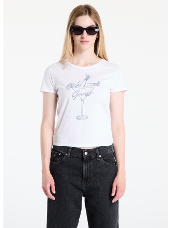 μπλουζάκι guess ss tini boots bling baby tee white xs σε προσφορά