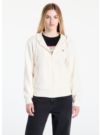 φούτερ guess olympe full zip hoodie sweatshirt cream xs σε προσφορά