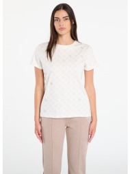 μπλουζάκι guess gloria peony ss t-shirt beige s