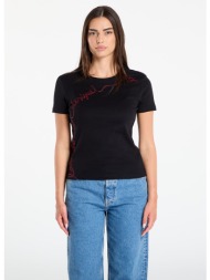 μπλουζάκι desigual t-shirt with embroidered lettering black xs