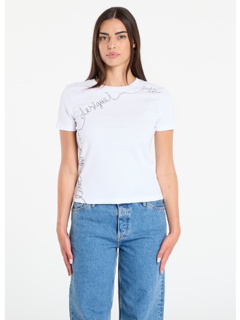 μπλουζάκι desigual t-shirt with embroidered lettering white σε προσφορά
