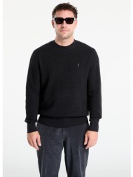 πουλόβερ allsaints aspen waffle texture crew neck ramskull jumper cinder black l