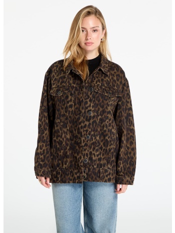 μπουφάν allsaints willow leopard print denim jacket leppo σε προσφορά