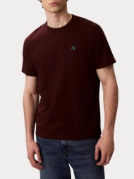 t-shirt calvin klein embroidered monogram logo relaxed tee moroccan brown calvin klein