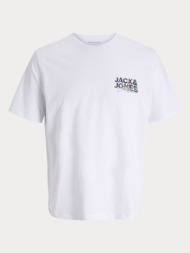 t-shirt jack & jones jjgeplas tee ss crew neck ln white jack&jones