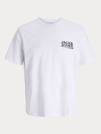 t-shirt jack & jones jjgeplas tee ss crew neck ln white σε προσφορά