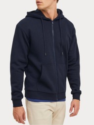 ζακετα jack & jones jjebradley sweat zip hood navy blazer jack&jones