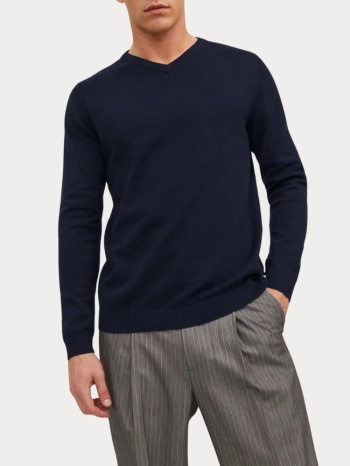 πλεκτα jack & jones jjebasic knit v-neck navy blazer σε προσφορά