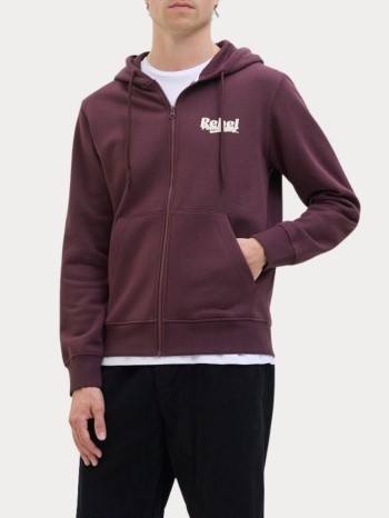 zaketa jack & jones jrebrakim sweat zip hood vinyard wine σε προσφορά