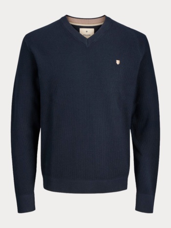 πλεκτο jack & jones jprblurex knit v-neck navy blazer σε προσφορά