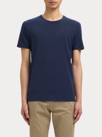 t-shirt selected slhnewpima ss o-neck tee navy blazer σε προσφορά