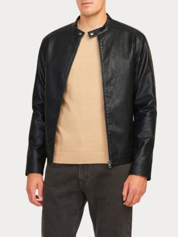 jacket jack & jones jrebcaleb pu black jack&jones σε προσφορά