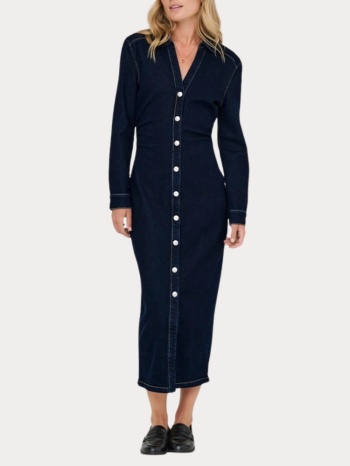 φορεμα only caitlin ls dress denim dark blue only σε προσφορά