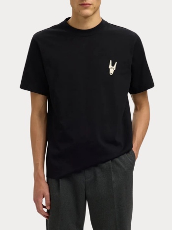 t-shirt selected slhgeorge graph ss o-neck tee black/a75 σε προσφορά