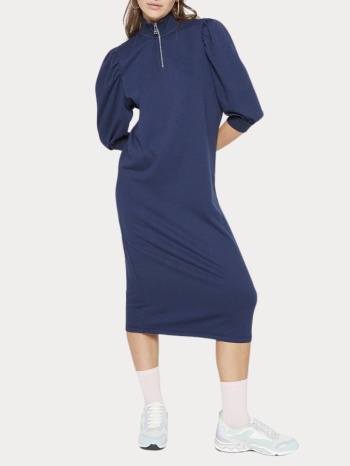 φορεμα only rikka 3/4 zip dress cs swt blue only σε προσφορά