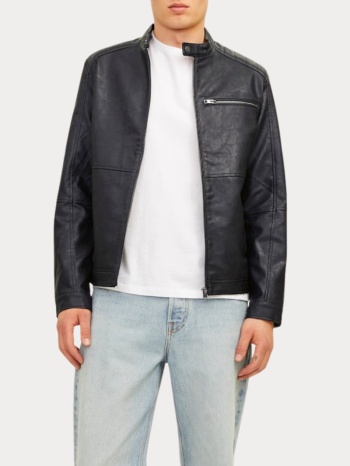jacket jack & jones jjedylan pu biker jacket black σε προσφορά