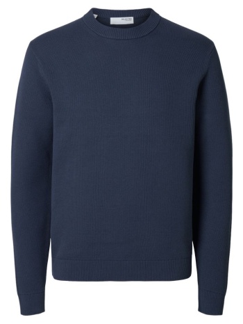 πλεκτο selected slhdane ls knit structure crew neck sky σε προσφορά