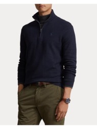 ανδρικο pullover polo ralph lauren l/s mesh-knit cotton quarter zip navy polo ralph lauren