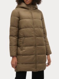 μπουφαν vero moda astoria fie padded coat brown vero moda