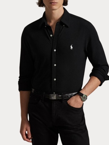 πουκαμισο polo ralph lauren -long sleeve-knit black polo σε προσφορά