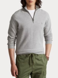 ανδρικο pullover polo ralph lauren hz-long sleeve andover heather grey polo ralph lauren