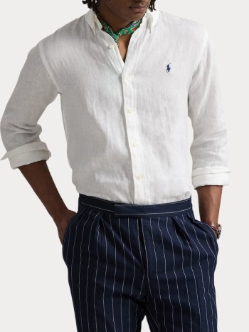 πουκαμισο polo ralph lauren long sleeve ceramic white polo σε προσφορά