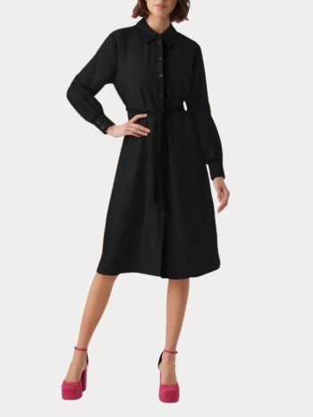 φορενα vero moda pepper anea ls calf shirt dress black vero σε προσφορά