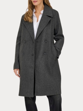 παλτο only adina life long coat dark grey melange only σε προσφορά