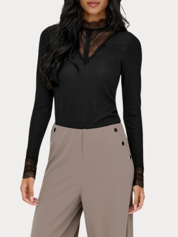 μπλουζα only tilde glitter l/s highneck top jrs black only σε προσφορά