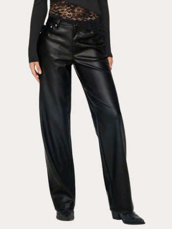 παντελονι only kiri hw str faux leather pnt black only σε προσφορά