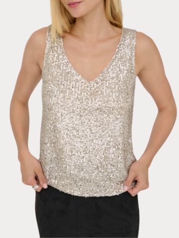 top only ana s/l v-neck sequins pumice stone only σε προσφορά