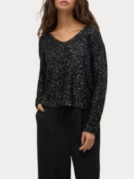 μπλουζα vero moda vmleilani new ls v-neck pullover black vero moda