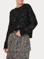 μπλουζα only alta ls sequin o-neck knt black only