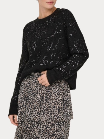 μπλουζα only alta ls sequin o-neck knt black only σε προσφορά