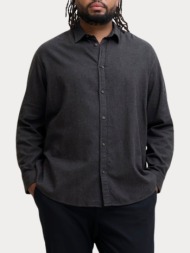 πουκαμισο jack & jones jjeclassic melange dark grey (μεγαλα μεγεθη) jack&jones