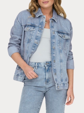 oversize jacket only ocean l/s jkt dnm light blue denim only σε προσφορά