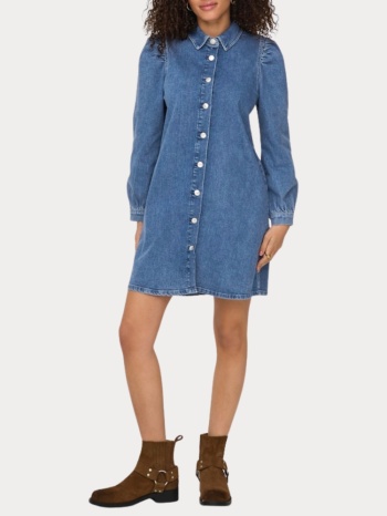 φορεμα only alma l/s dress dnm blue denim only σε προσφορά