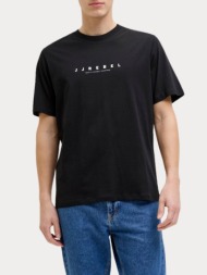 t-shirt jack & jones jrebrocky logo tee ss crew neck black jack&jones