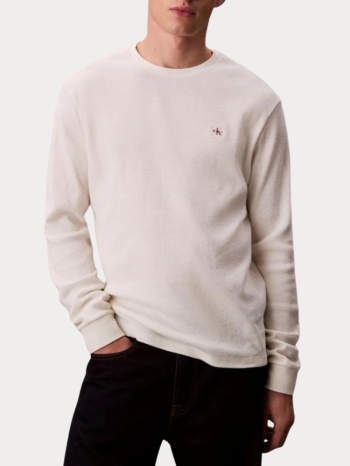 long sleeve calvin klein jeans ls waffle badge crew neck σε προσφορά