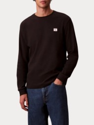 long sleeve calvin klein waffle t-shirt black calvin klein
