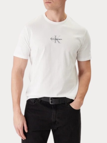 t-shirt calvin klein monogram white calvin klein σε προσφορά