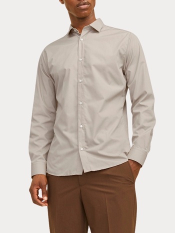 πουκαμισο jack & jones jjjoe ls plain pure cashmere beige σε προσφορά