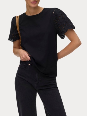top vero moda vmjasy s/s o-neck top jrs btq black vero moda σε προσφορά