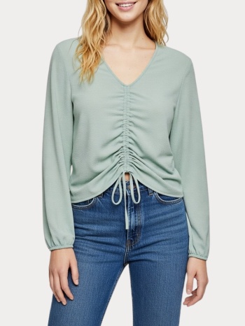 μπλουζα only victoria l/s ruching cropped mint only σε προσφορά