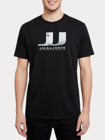 t-shirt jack & jones jcodust jj photo tee ss crew fst black σε προσφορά