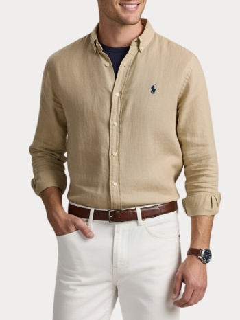 πουκαμισο linen polo ralph lauren m.classics cubdppcs beige σε προσφορά