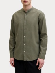 πουκαμισο jack & jones jjebreeze linen blend band dusty olive jack&jones